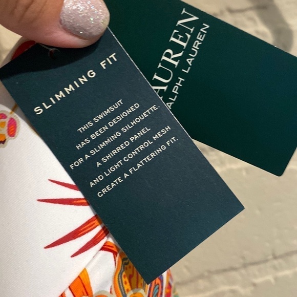 Ralph Lauren tankini top only NEW size 2 tropical floral halter strap - Picture 3 of 6